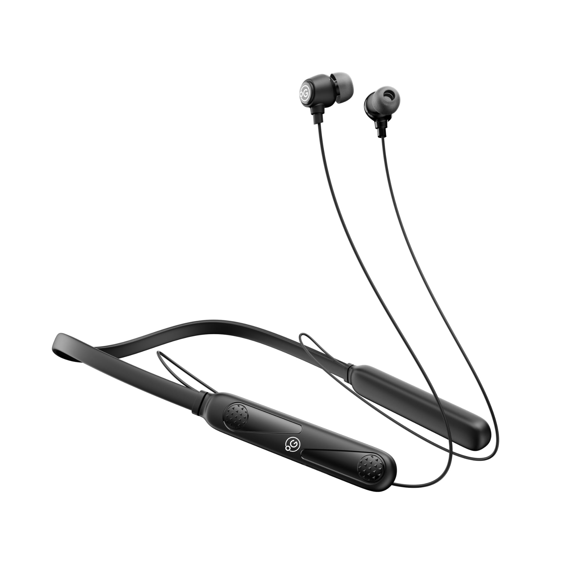 OOGE Tune 8 Neckband Bluetooth Earphones, 30 Hours Playtime, Deep Bass, Type-C Fast Charge, Sweat Resistant, Magnetic Eartips, Sound Pulse Mic (Satin Black)