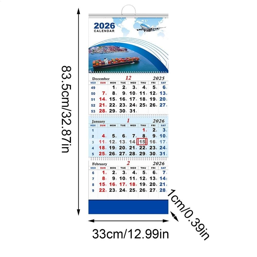 2026 calendario Calendario 2026 3 mesi Home Planner da parete verticale appendere Organizzazione del programma delle festività for la famiglia 2026 calendario mensile(C)
