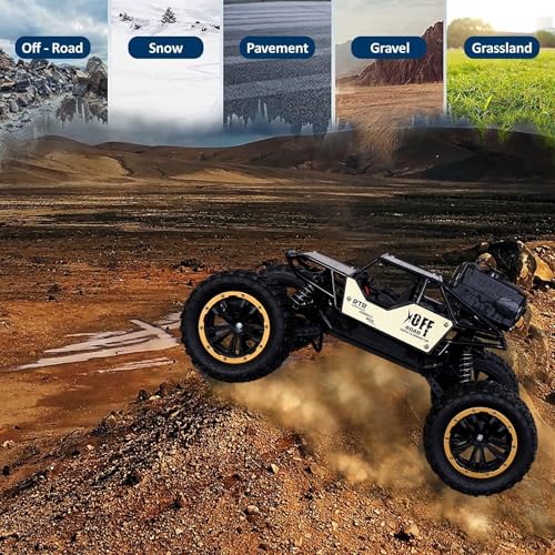 Image of Remote Control Rock Crawler Mist Smoke Spray Function, High Speed 1:18 RC Car Toys for Boys 2WD Off Road Vehicle Toy Cars for Kids Monster Truck Rock Climbing Car Toy (Fog Rock Crawler Gold)