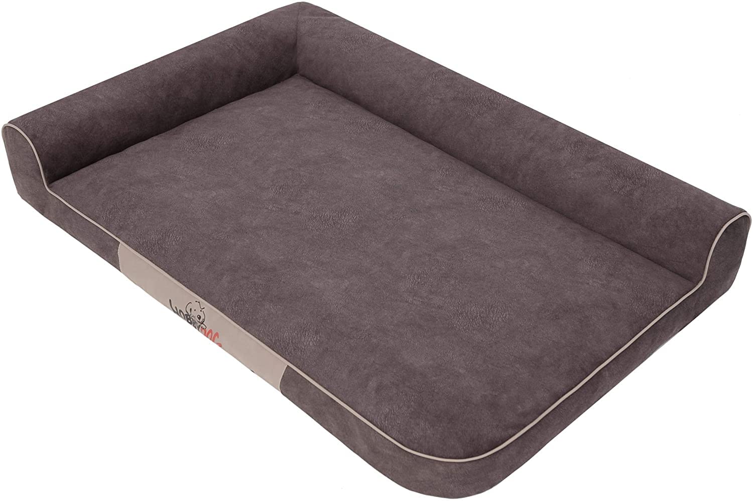 Hundebett - Hundekorb für kleine mittelgroße & große Hunde - Hundekissen - Hundesofa - Bezug abnehmbar und waschbar - Best - Größe: 115 x 80 x 18 cm [Größe: L] - Braun