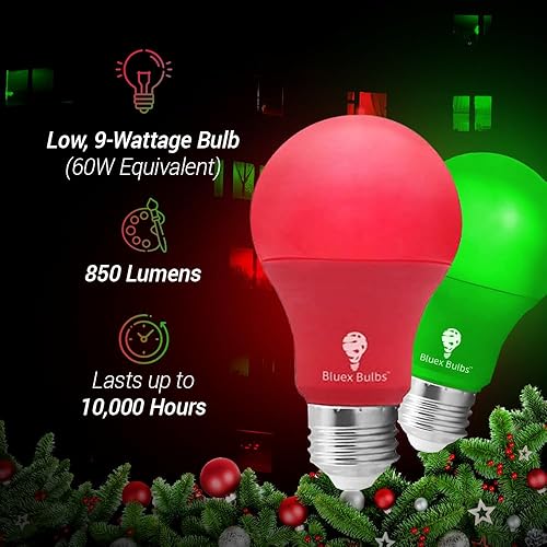 Miniatura 2 de BlueX - Paquete de 2 bombillas LED A19 (9 W, equivalente a 60 W), base E26, luz azul, decoración de fiestas, porche, iluminación del hogar,