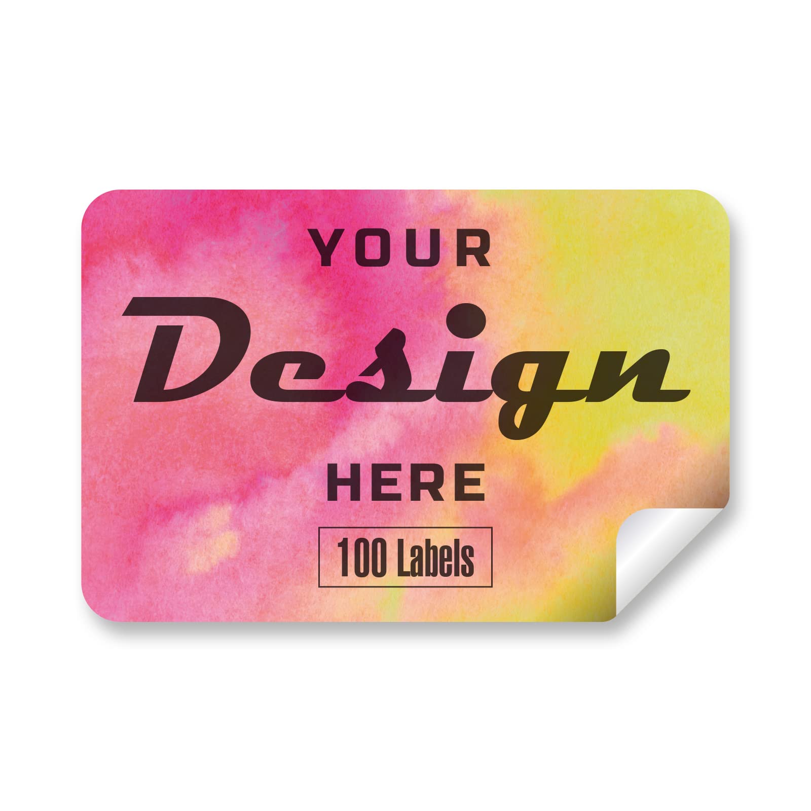 AWUSA Custom Stickers - Customized Labels with Any Design Image Logo Text, 100 Rectangle 3"x2" Labels