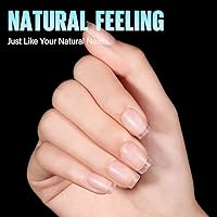 Vista 2 de TOMICCA Puntas de uñas extra cortas en forma de ataúd, 240 piezas de uñas postizas acrílicas de cobertura completa para manicura con extensión, 15