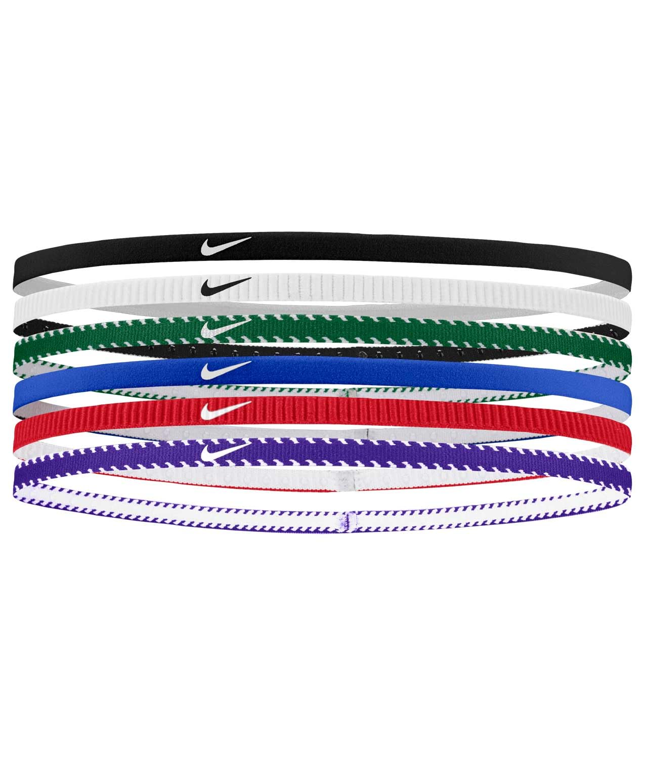 Nike Flex Classic Slim Headbands 6PK Fasce Elastiche Sottili per Capelli Sport Royal (6 unità)