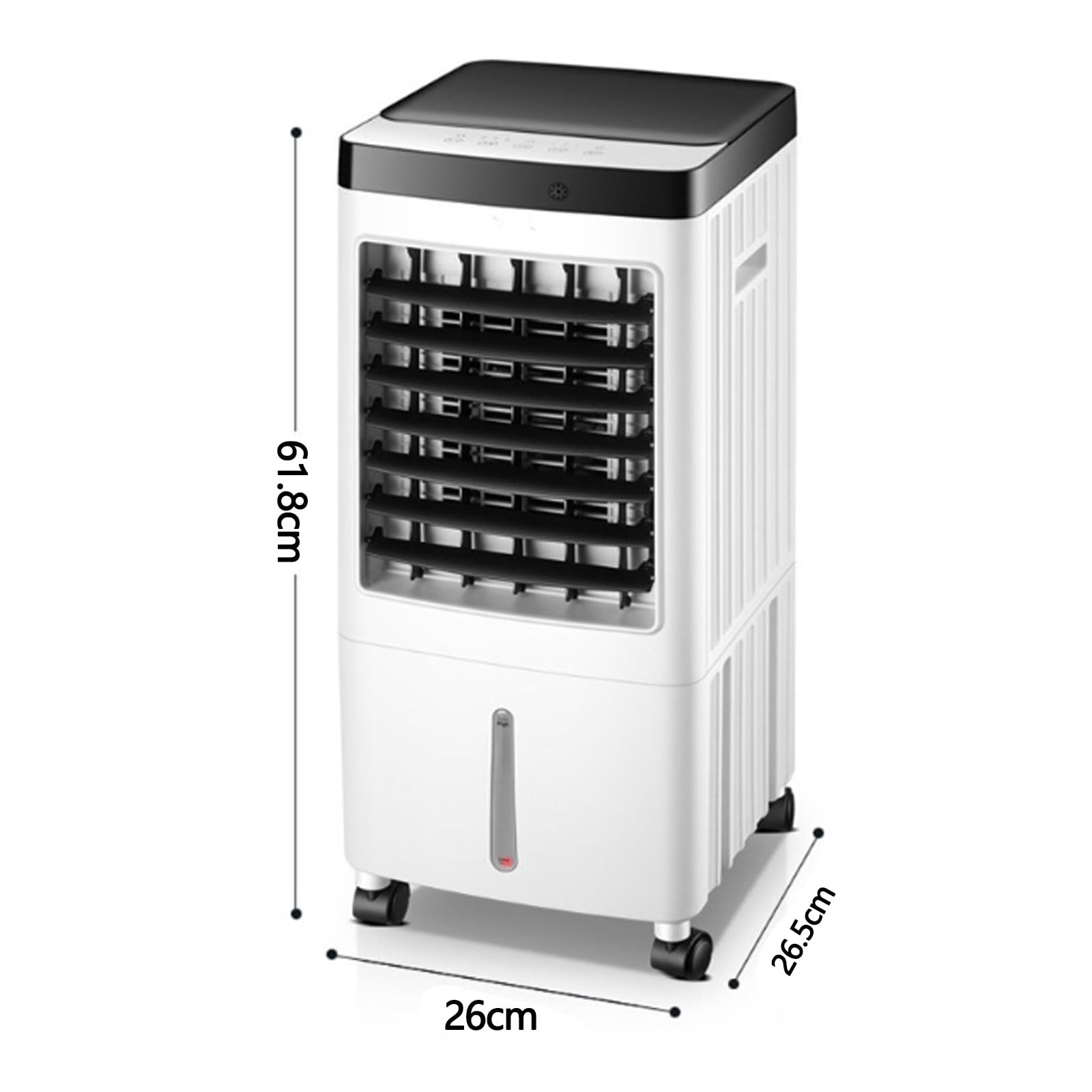 Kühlventilator, tragbare Klimaanlage-Lüfter, Wasserkühlung mit Universalrädern, 7-Stunden-Timer, 3 Windgeschwindigkeiten, 10L großer Wassertank für Wohnzimmer, Schlafzimmer und Büro