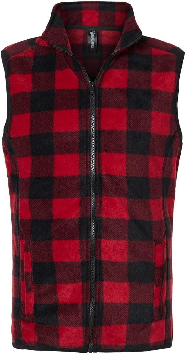 Burnside Polar Fleece Vest, M, Red/ Black