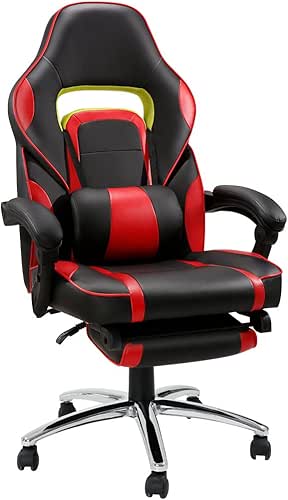 LANGRIA Fauteuil de Bureau Racing pour Gaming, Cuir PU, Cousin