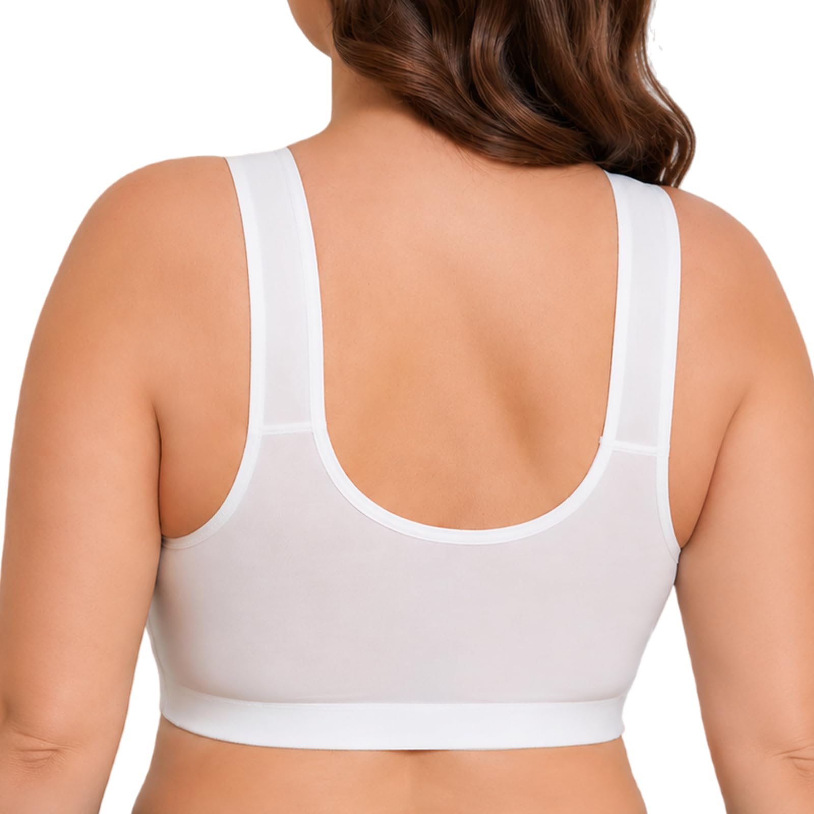 Práctico Juego De 4 Ropa Interior Mujer Sujetador Cierre Delantero Top Lactancia Algodon Sujetadores Sin Aros Comodos Reductores Talla Grande Postoperatorio Pecho