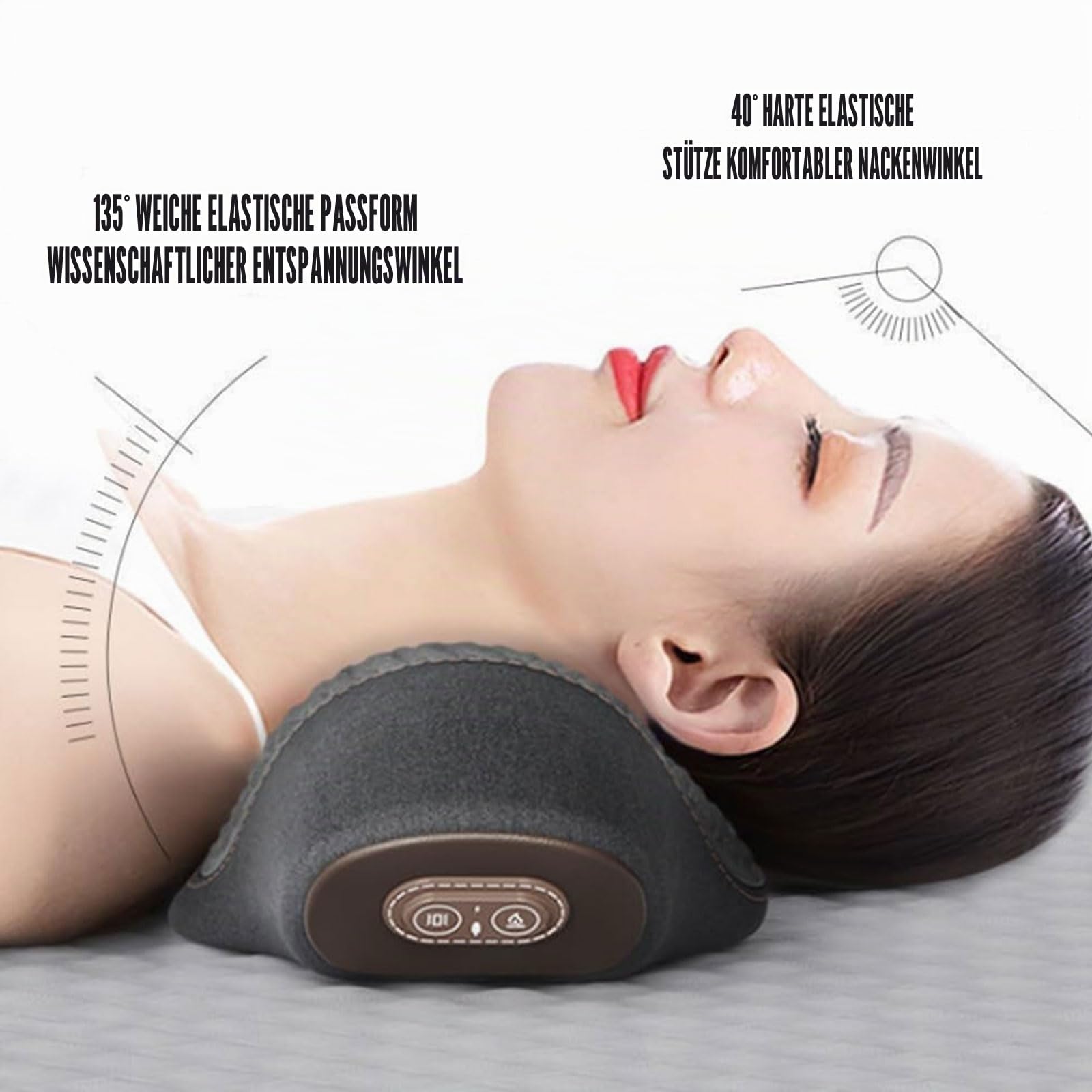 Triple Fusion Massagegerät, Tragbares 3-in-1-Rückenmassagekissen Für Nacken, Schultern Und Rücken, Wiederaufladbares Elektrisches Lordosenstützkissen, Mit Traktion