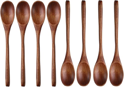 Cuchara de madera de mango largo para mezclar café, mermelada de té y sal de baño en la cocina, cuchara de mesa respetuosa con el medio ambiente,