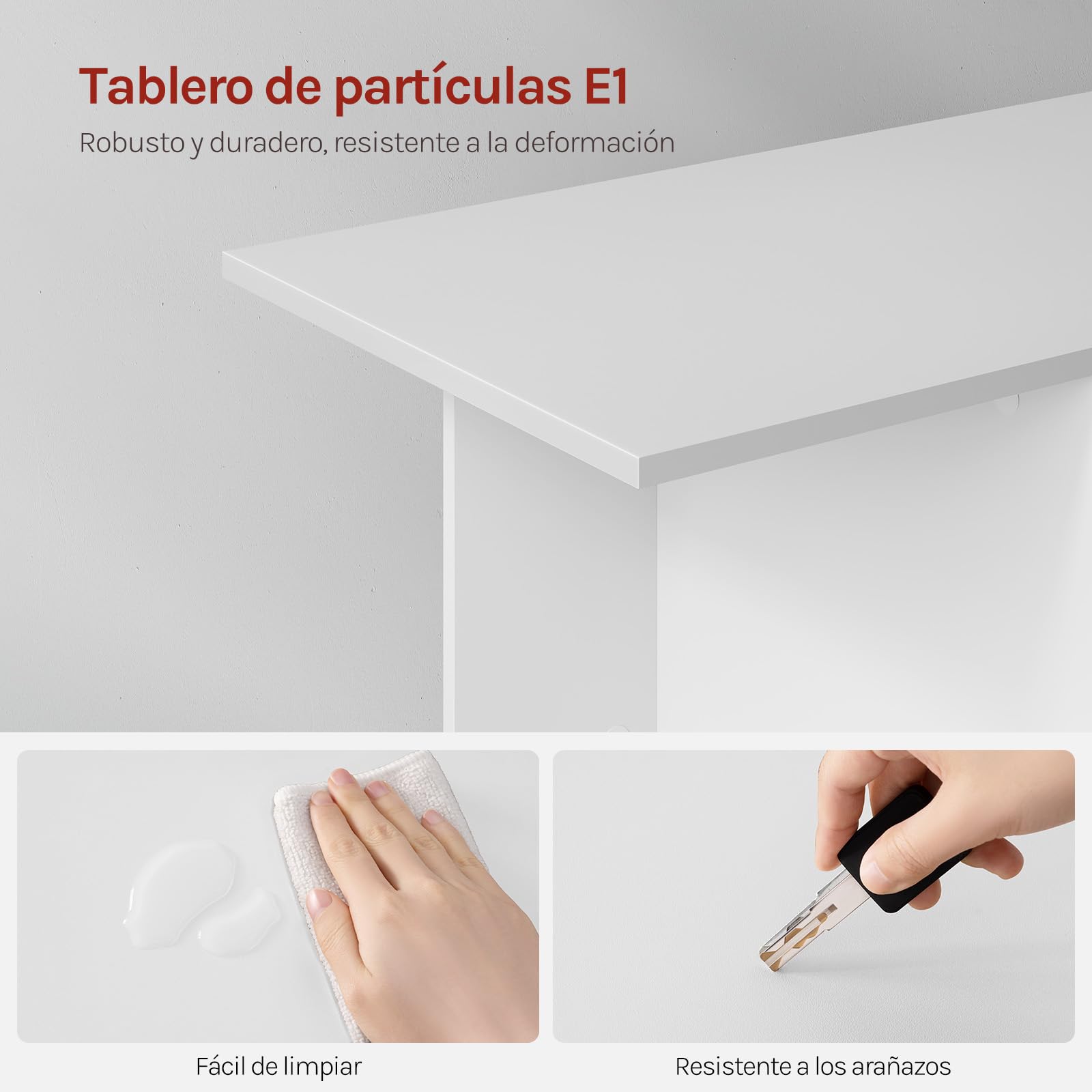 WOLTU Escritorio en Forma L, Mesa Esquinera Escritorio, Blanco | Con Estantes Abiertos, 120x100x75 cm, para Estudio, Oficina en Casa, Gaming y Trabajo