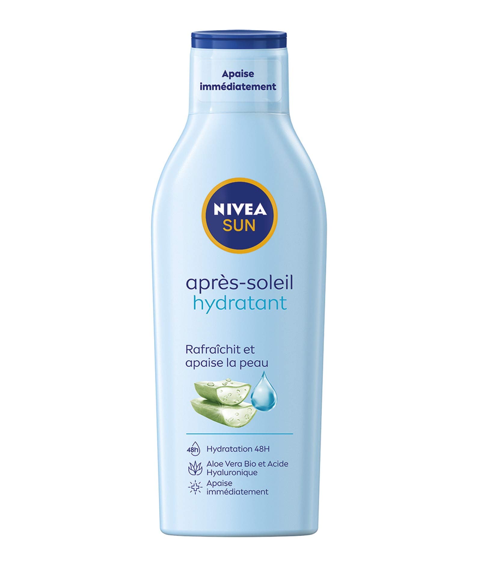 NIVEA SUN After Sun Milch Feuchtigkeitsspendende After Sun Milch (1 x 200 ml), feuchtigkeitsspendende Körpermilch mit Bio-Aloe Vera für intensive und langanhaltende Feuchtigkeitsversorgung