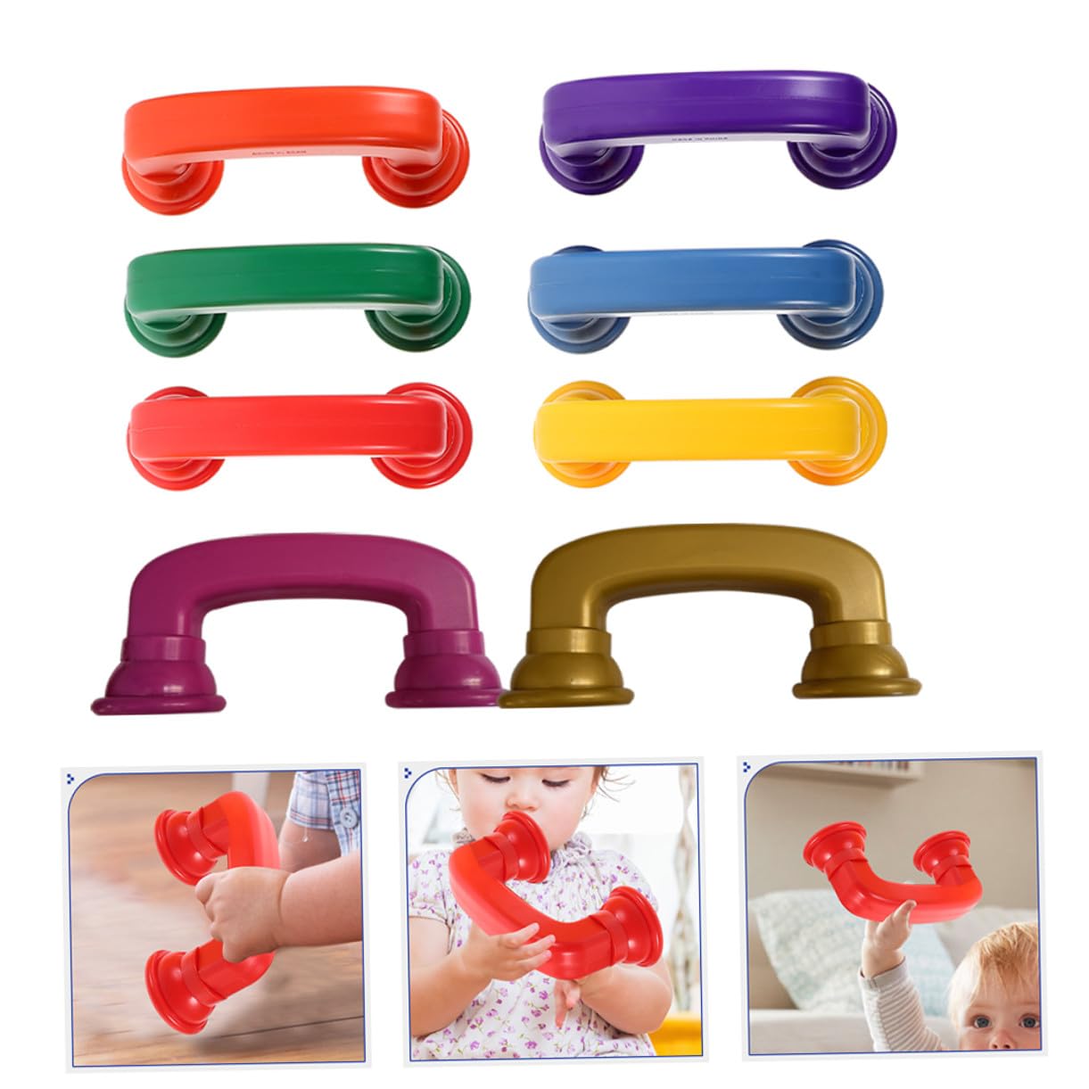 Teléfono Susurrante de Plástico para Niños, Receptor de Teléfono de Juguete Ligero y Resistente, Paquete de 8 Piezas, Adecuado para Desarrollo Auditivo y Juego Educativo