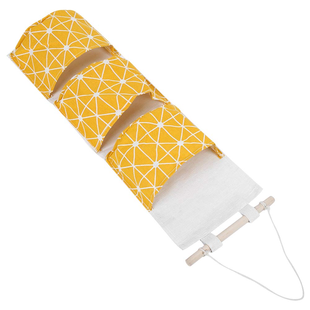 Przechowywanie na ścianie, Przechowywanie ścienne Szafa na ścianę Wiszące Woreczki do Przechowywania z 3 Kieszeniami 2pcs Nad Drzwiami Wiszące Półki do Sypialni łazienka (YELLOW)