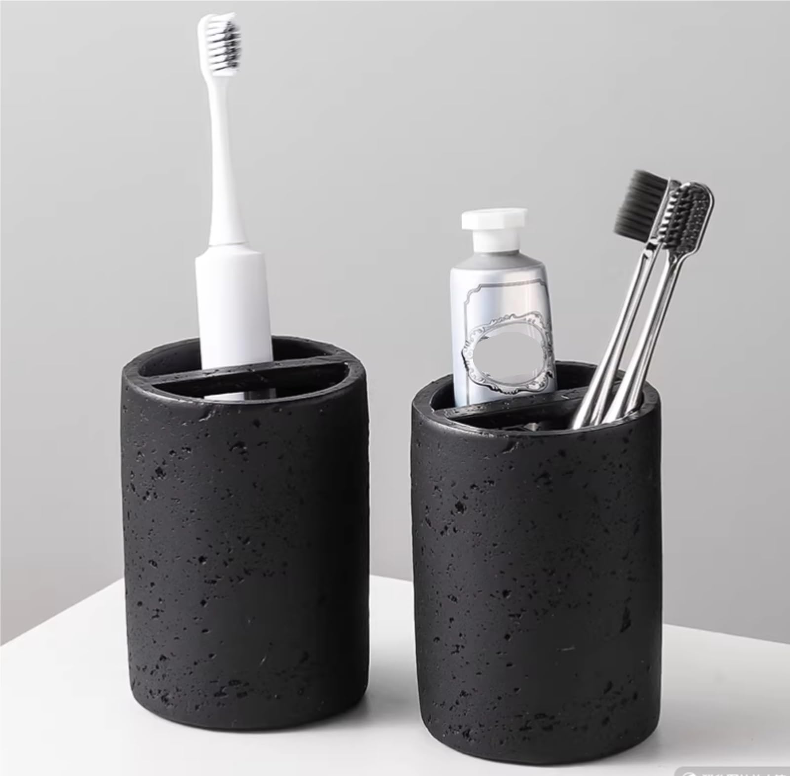 Porta Spazzolini da Denti Porta Spazzolino con Motivo Pietra, Dentifricio, Organizer for Lavandino del Bagno Organizzatore da Bagno