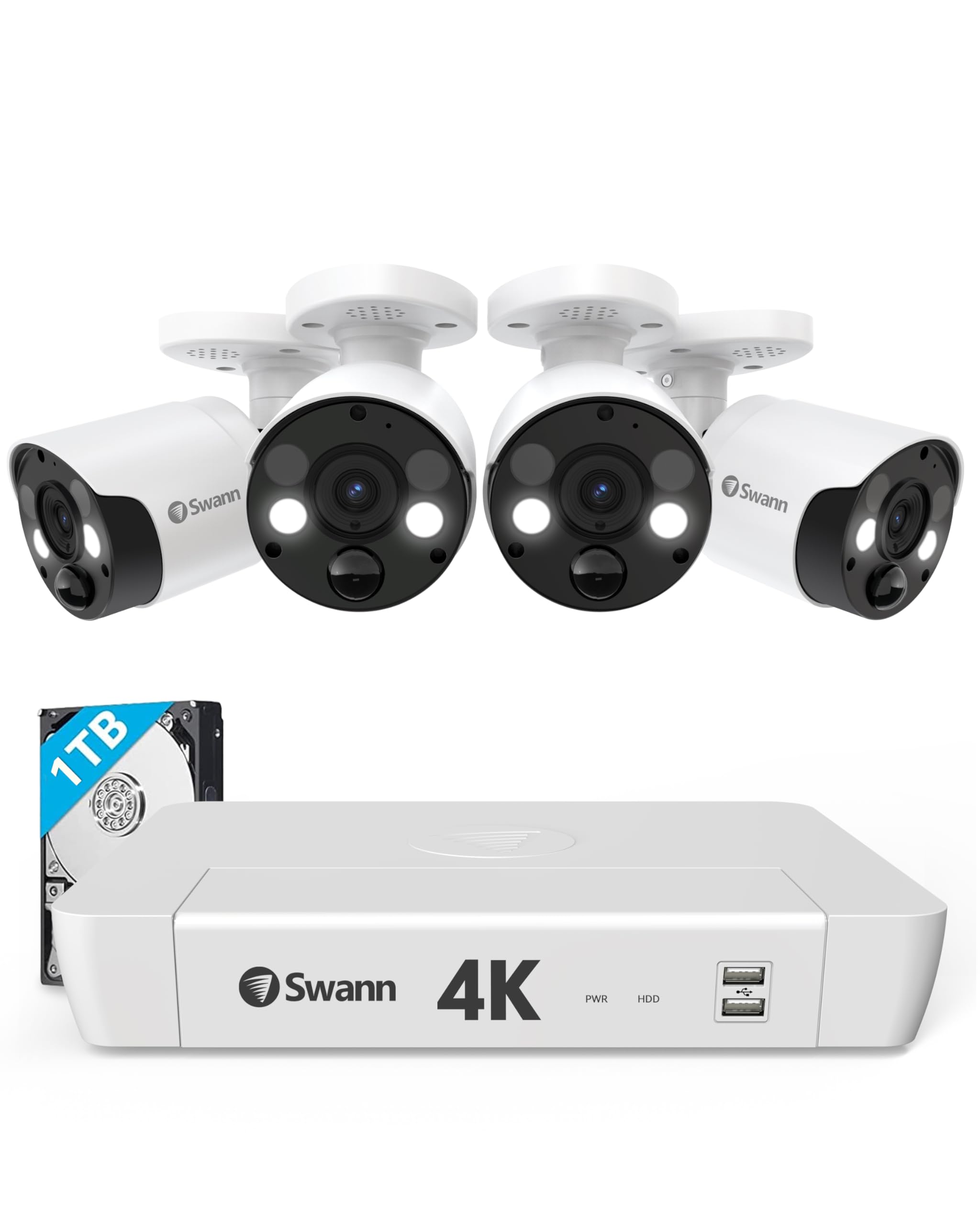 防犯カメラ Swann Professional NVR Security System 4 Camera 8 Channel 12MP Professional Professional NVR