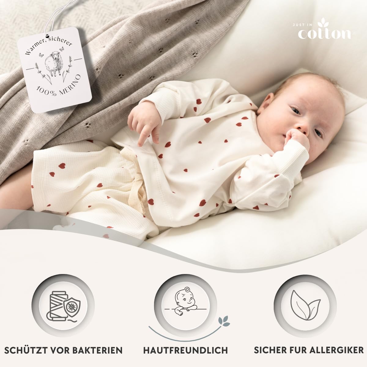 Babydecke Merinowolle 75x100cm Premium Baby Decke | 100% Merino Wolle, Einschlagdecke Babyschale, Winterdecke für Neugeborenen Newborn Baby Kleinkind Kind