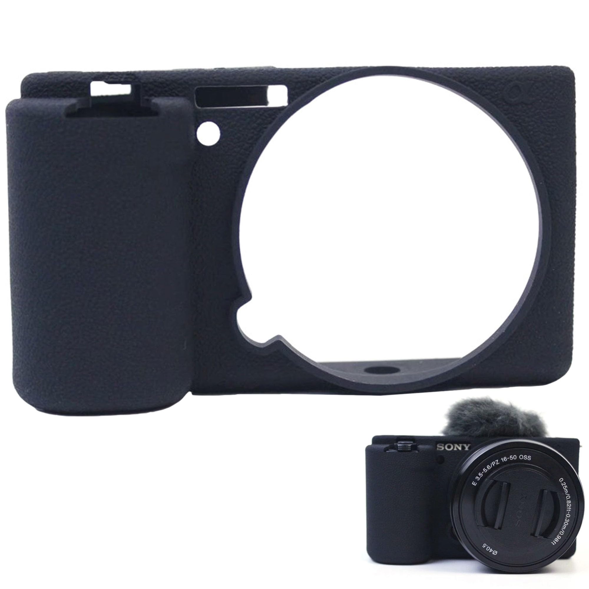UGpine Accessories Compatible for ZVE10,Soft Silicone Protective Cover for S0ny ZV-E10 ZVE10 Camera,Lightweight Rubber Cover for S0ny Alpha ZVE10(Black)
