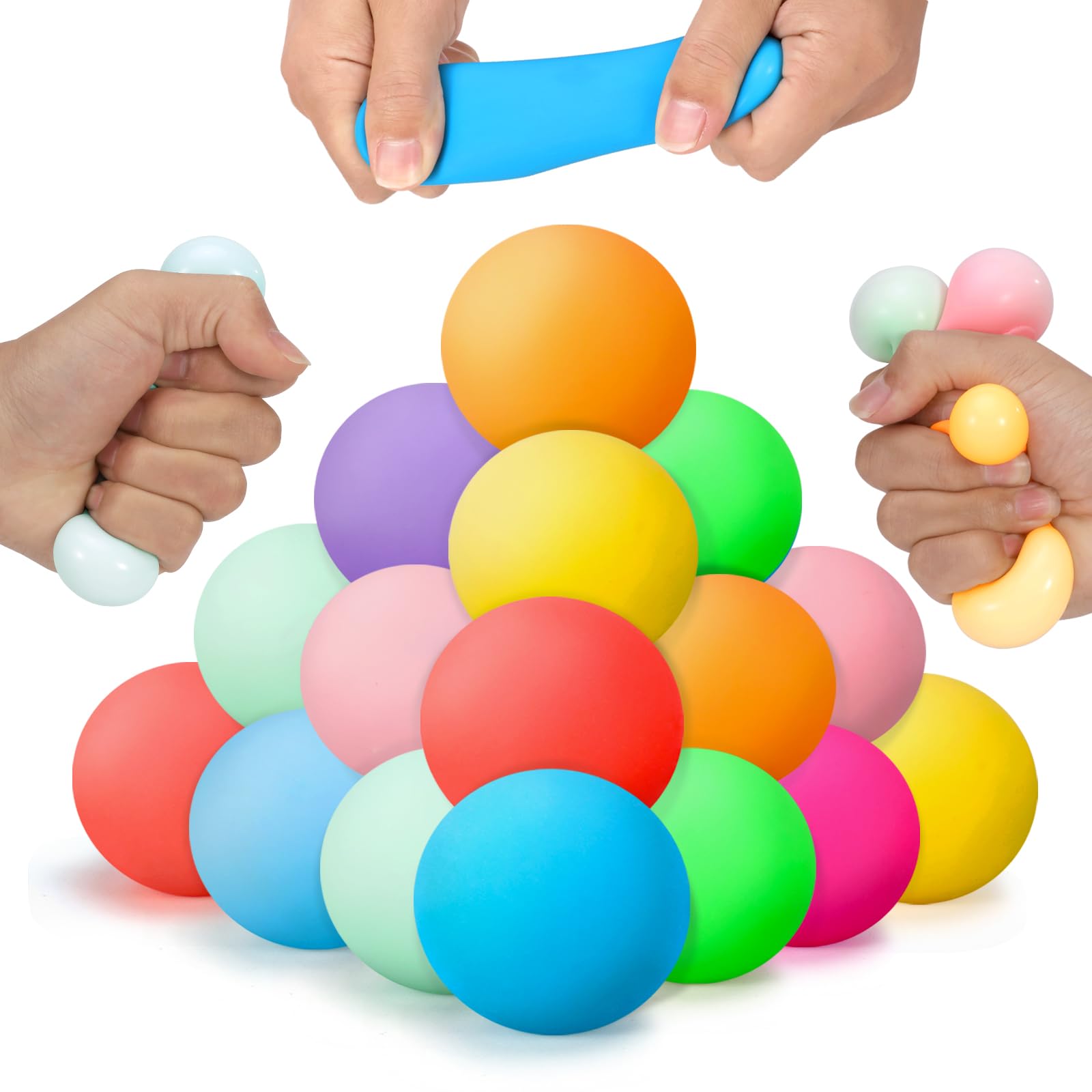 36 PCS Stress Balls for Adults and Kids Fidget Toys Party Bag Fillers for Kids Squeeze Balls Sensory Fidget Toy Soft Squishy Ball for Anxiety Stress Relief