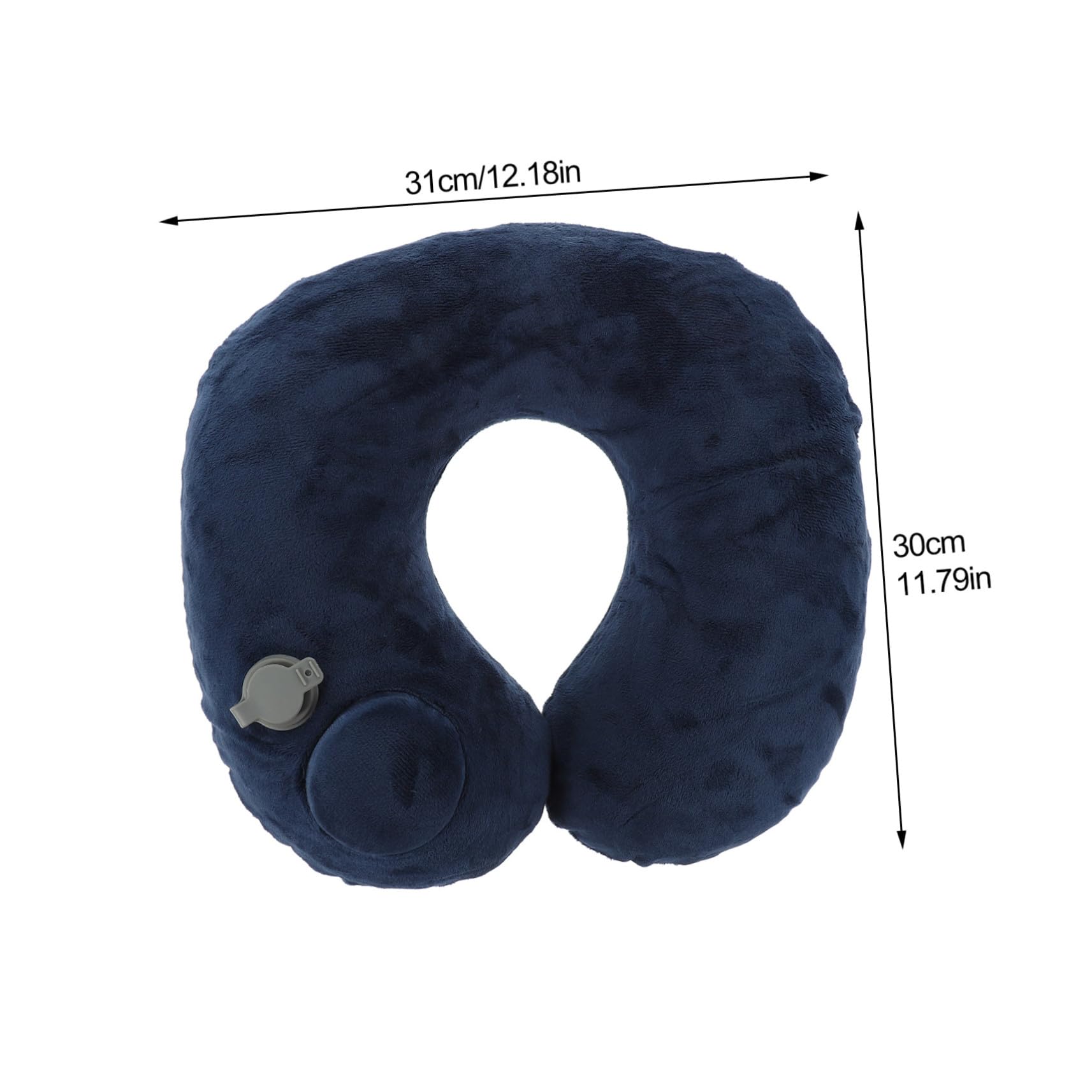 INOOMP Almohada Inflable de Viaje Soporte Ergonómico para Cuello Fácil de Inflar y Desinflar Portátil con Funda para Avión Tren Oficina y Camping Color Azul Oscuro