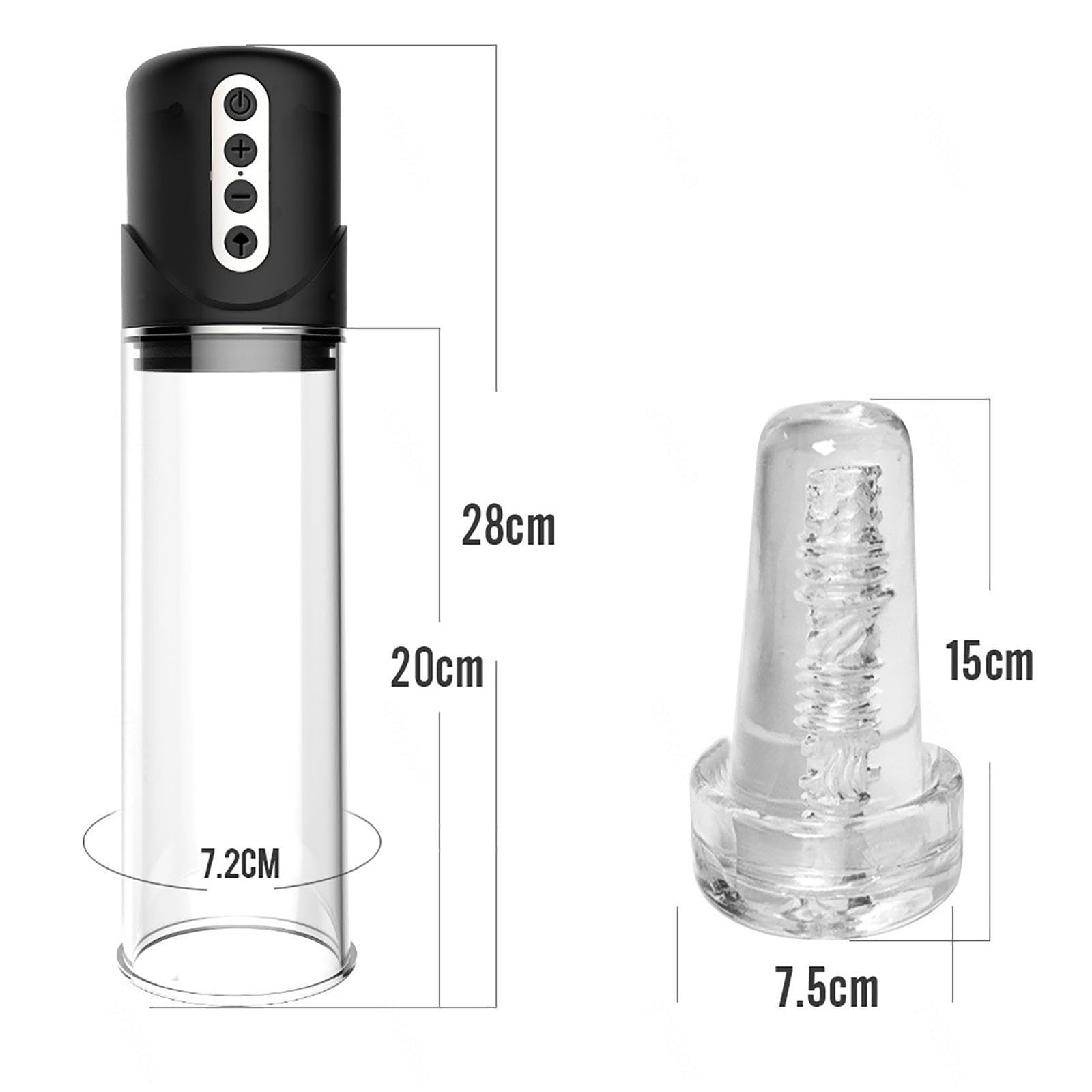 NURCIX 2 IN 1 Eléctrica Pene Vacío Bomba Hidráulica Pene Agua Bomba De Succión para Ayudar A Crecimiento del Pene Inteligente S - L - XL Eléctrico Ampliadora del Pene, Camiseta