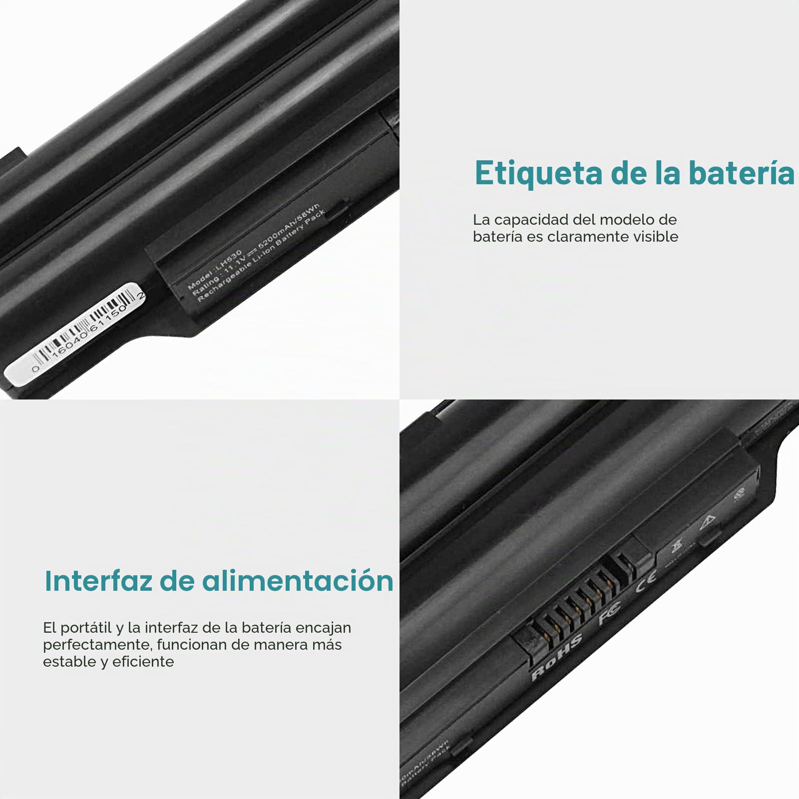 ASUNCELL Batería del Ordenador portátil para Fujitsu LifeBookA530 A531 AH530 AH530/3A AH531 LH52/C LH520 LH522 LH530 LH701 LH701A PH50/C PH50/E PH521 AH/D AH42/C AH42/D AH42/E