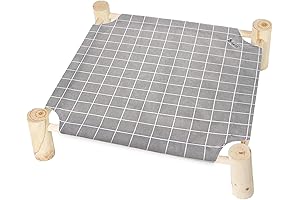 Breathable Outdoor Cat Cot for All Seasons: Pine Wood Elevated Bed