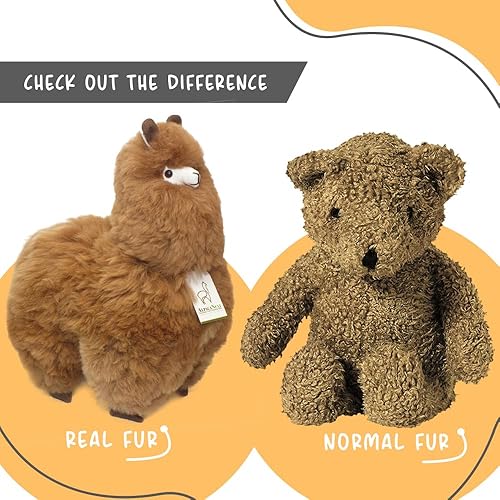 Miniatura 61 de Peluche de alpaca, 12 pulgadas, lindo, suave y tierno juguete de peluche de alpaca hecho a mano en piel natural de Alpaka real (12 pulgadas, beige)