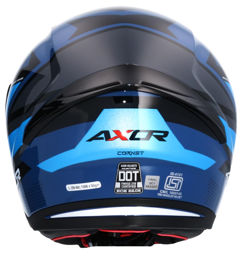 Shiro Helmets Casco Integral Modelo Hunter Cornet Azul Oscuro Brillo Totalmente Homologado (M 57/58)