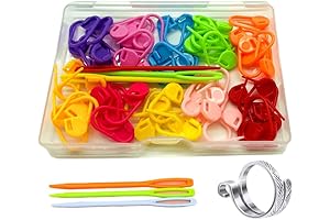 60 or 160Pcs Premium Stitch Markers & Knitting Crochet Loop Ring