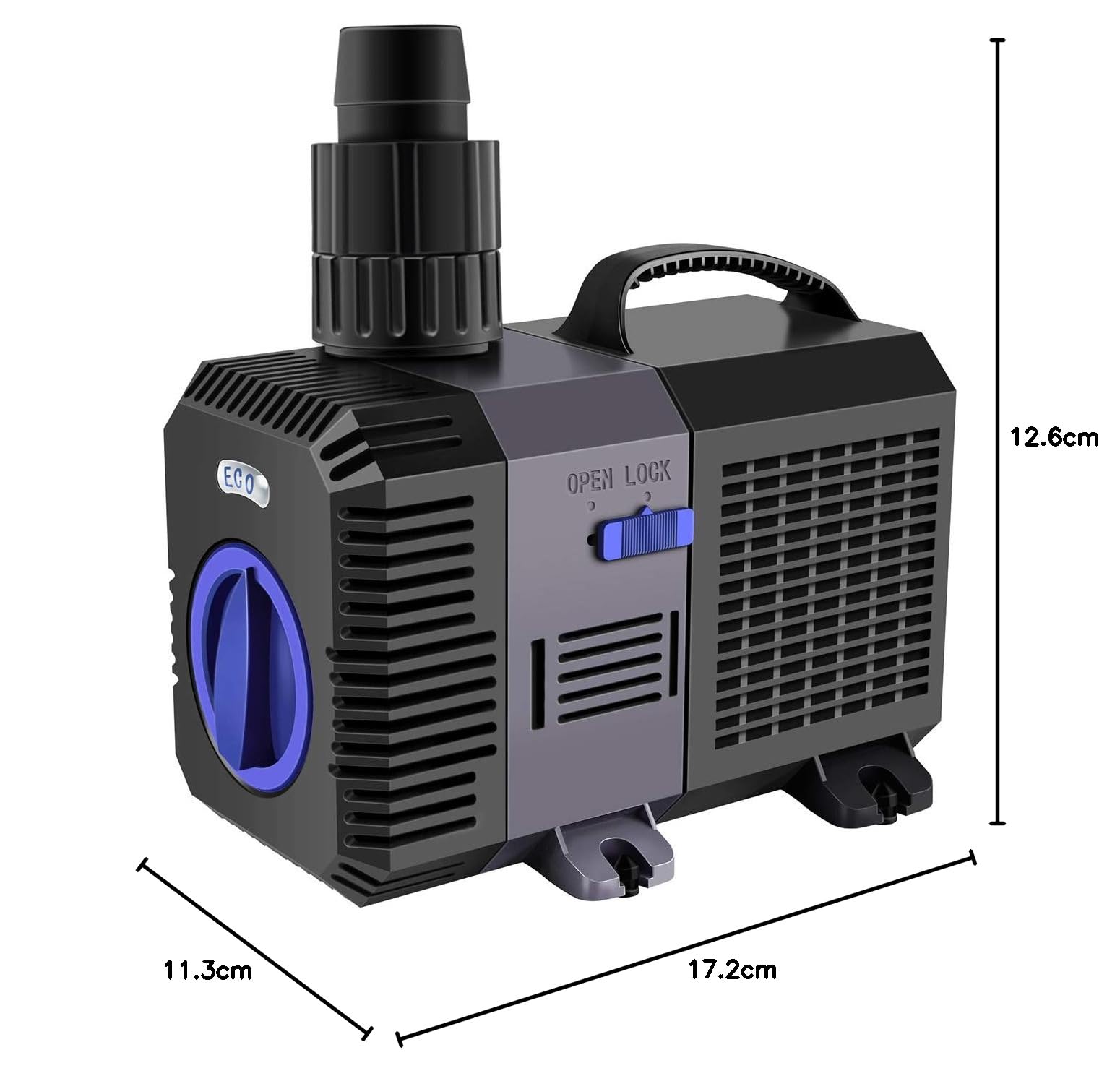 Eco Pompa per Laghetto con Filtro Ad Acqua, Super Eco Pompa Laghetti Sommergibile, Anfibio Pompe Acquario Laghetto per Terrari, Sistemi di Circolazione per Laghetti Carpa 7000l/h 50W