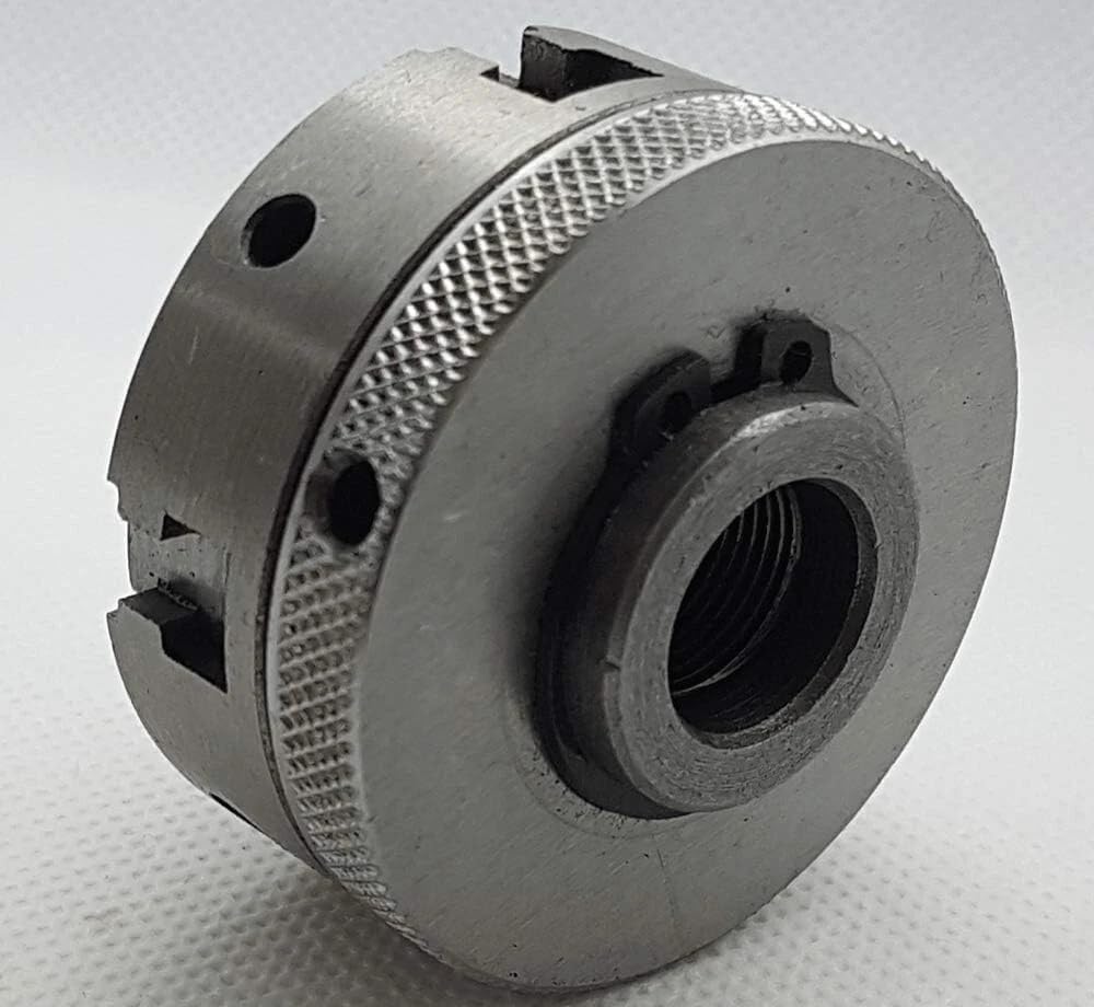 Portabrocas autocentrante de 4 mordazas de 50 mm con placa trasera y tuerca en T (rosca M14×1)