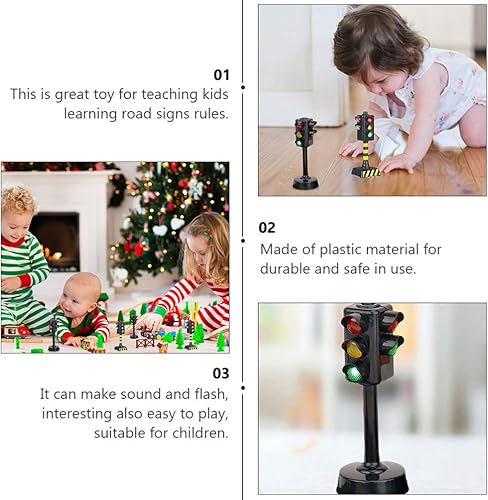 Miniatura 5 de NUOBESTY Juguete de señal de tráfico, modelo de semáforos de juguete para niños, juguete educativo temprano, 3 piezas