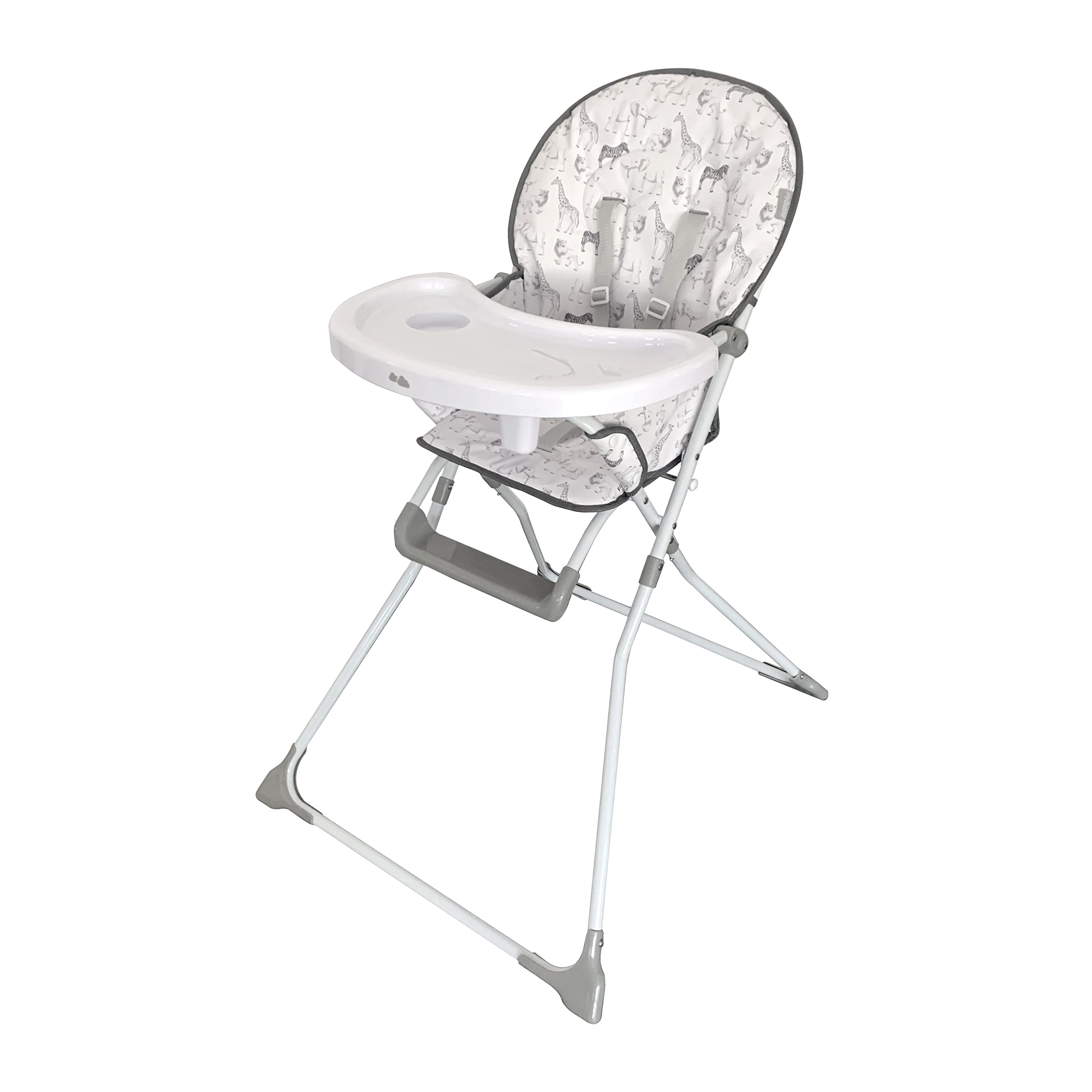 – MBHC1 Compact Highchair – Ultra Lightweight (5kg), Foldable, Easy Clean, Padded Seat, Footrest, Tray Cup Holder, for Toddler, from 6 Months to 3 Years (15kg) – Safari