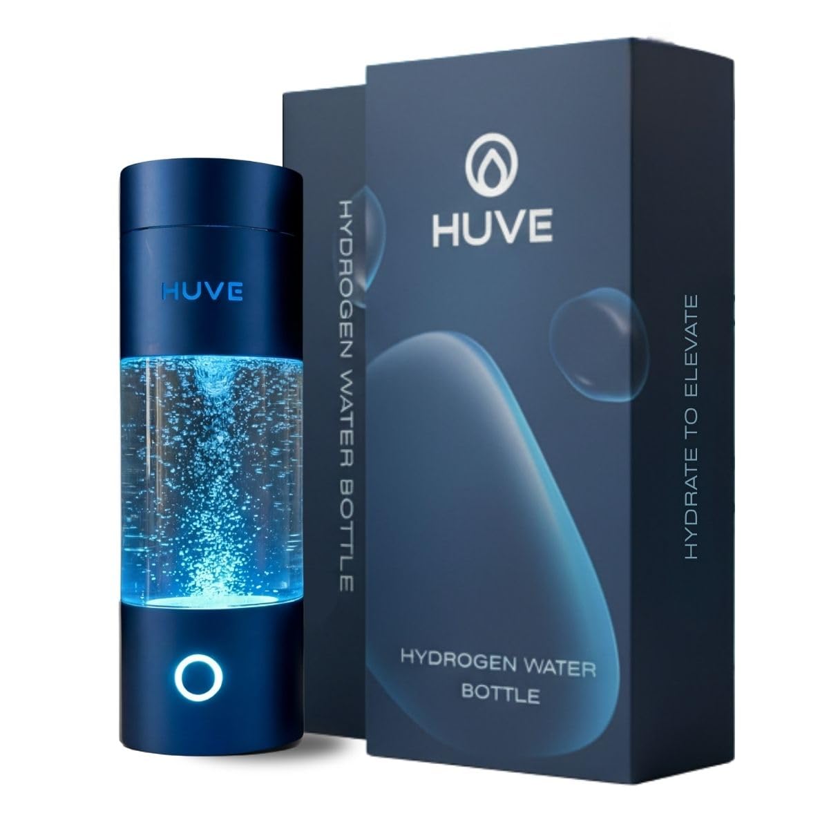HUVE Perform Hydrogen Water Bottle – 3rd-Party Certified, up to 6 PPM (6000ppb) H2, Portable, BPA-Free Tritan, USB-C. Boosts Hydration, Energy & Recovery. Best Hydrogen Water Bottle. (Cobalt Blue)