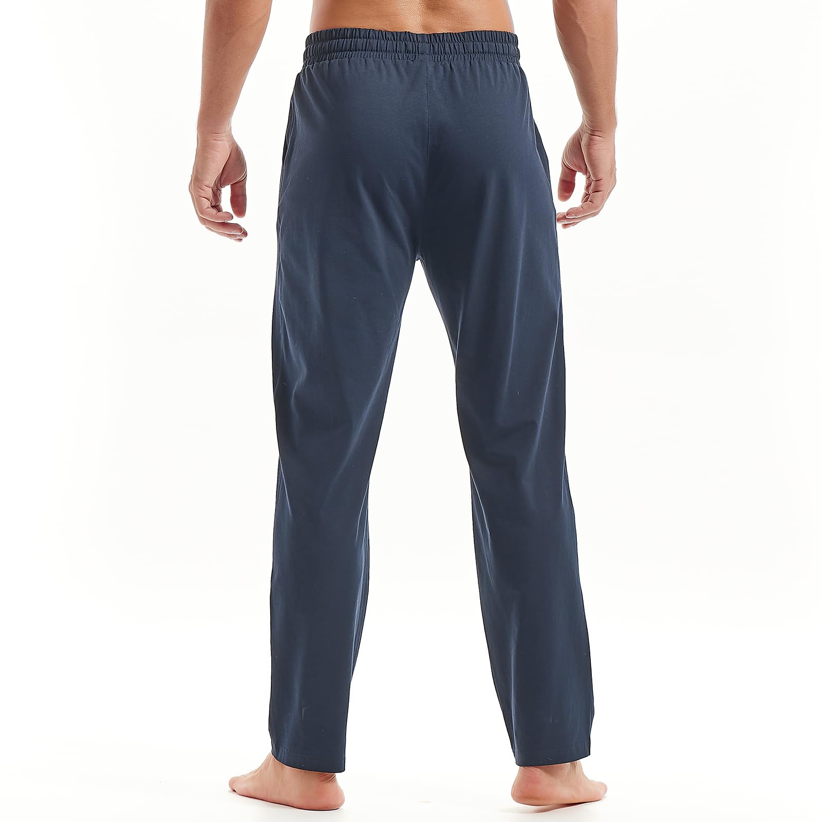 MakingDa Pantalones de chándal de algodón para hombre, pantalones de yoga con cordones y cintura elástica, pantalones para correr y trabajar en casa