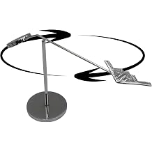 B-2 Stealth Bomber Rotating Model - Premium Chrome Aircraft Display Stand - 360 Balance Kinetic Sculpture - Military Aviation Desk Decor Collectible Gift