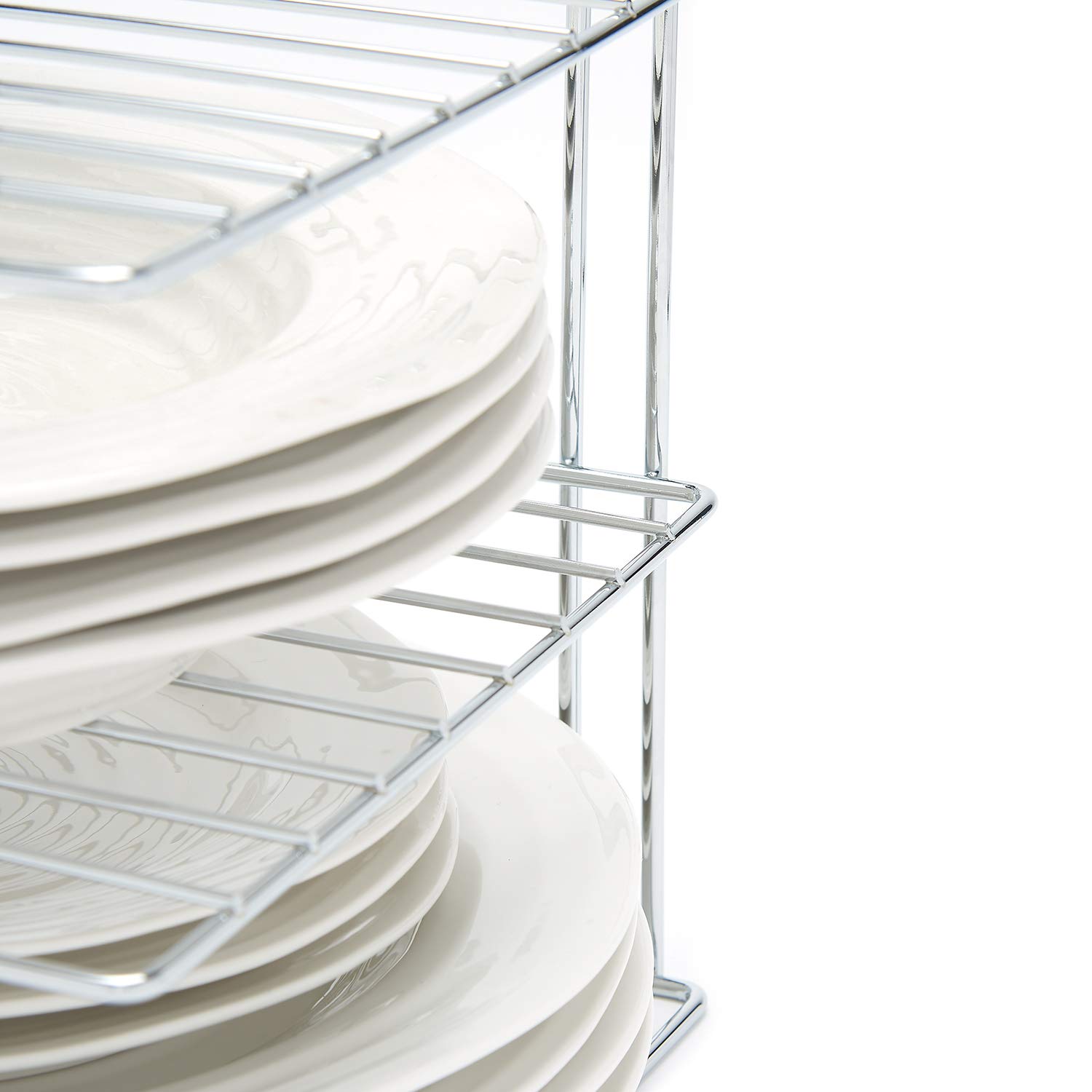 Portapiatti a 3 Ripiani - Organizer per Armadietti Da Cucina