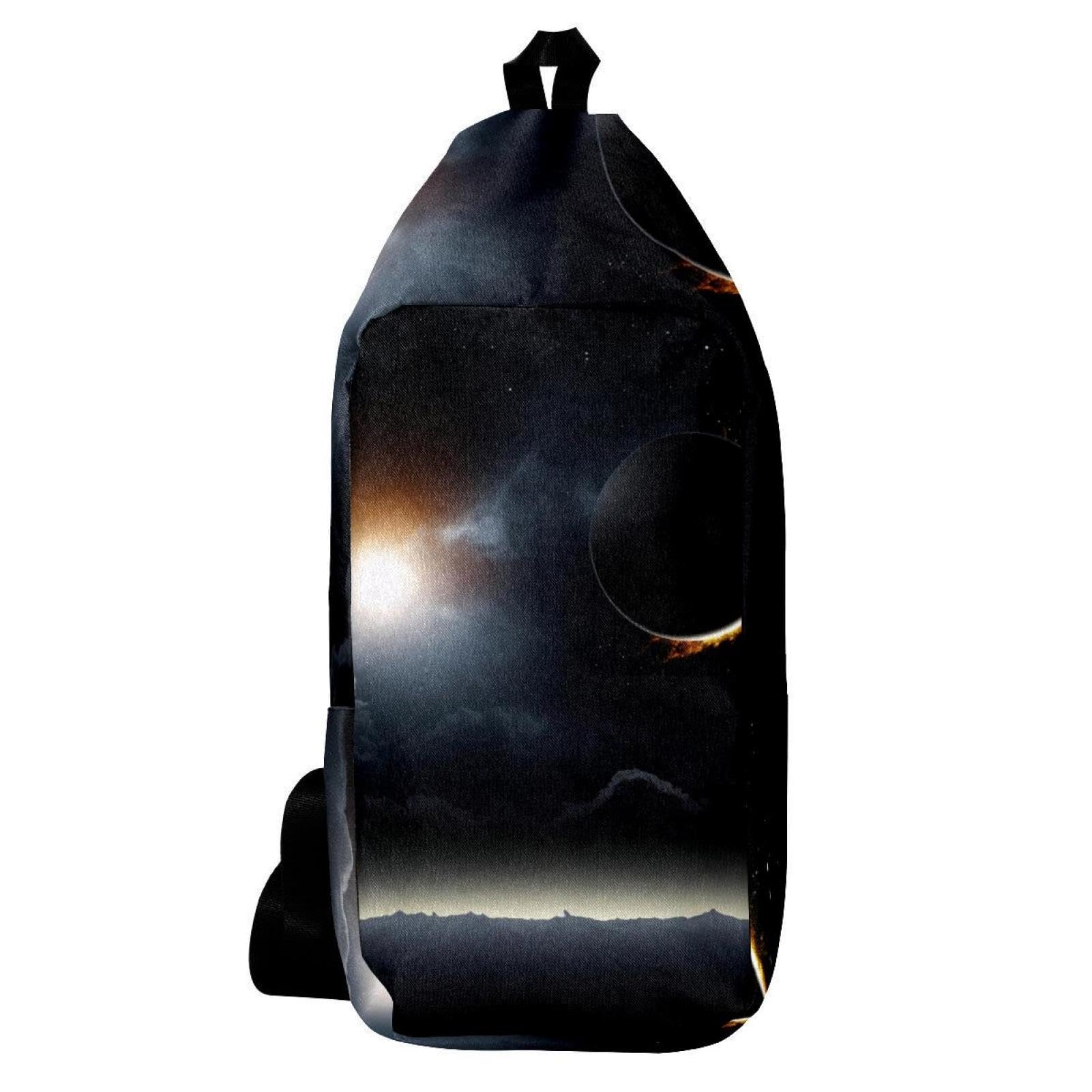 Sac à dos à bandoulière éclipse solaire multicolore 16x36cm - 6