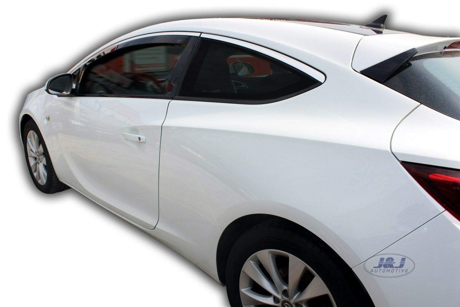 J&J AUTOMOTIVE Windabweiser passend für Opel Astra GTC 3-Türer 2012-2018 2tlg, Heko Regenabweiser Vorne Getönt Dunkel Passform