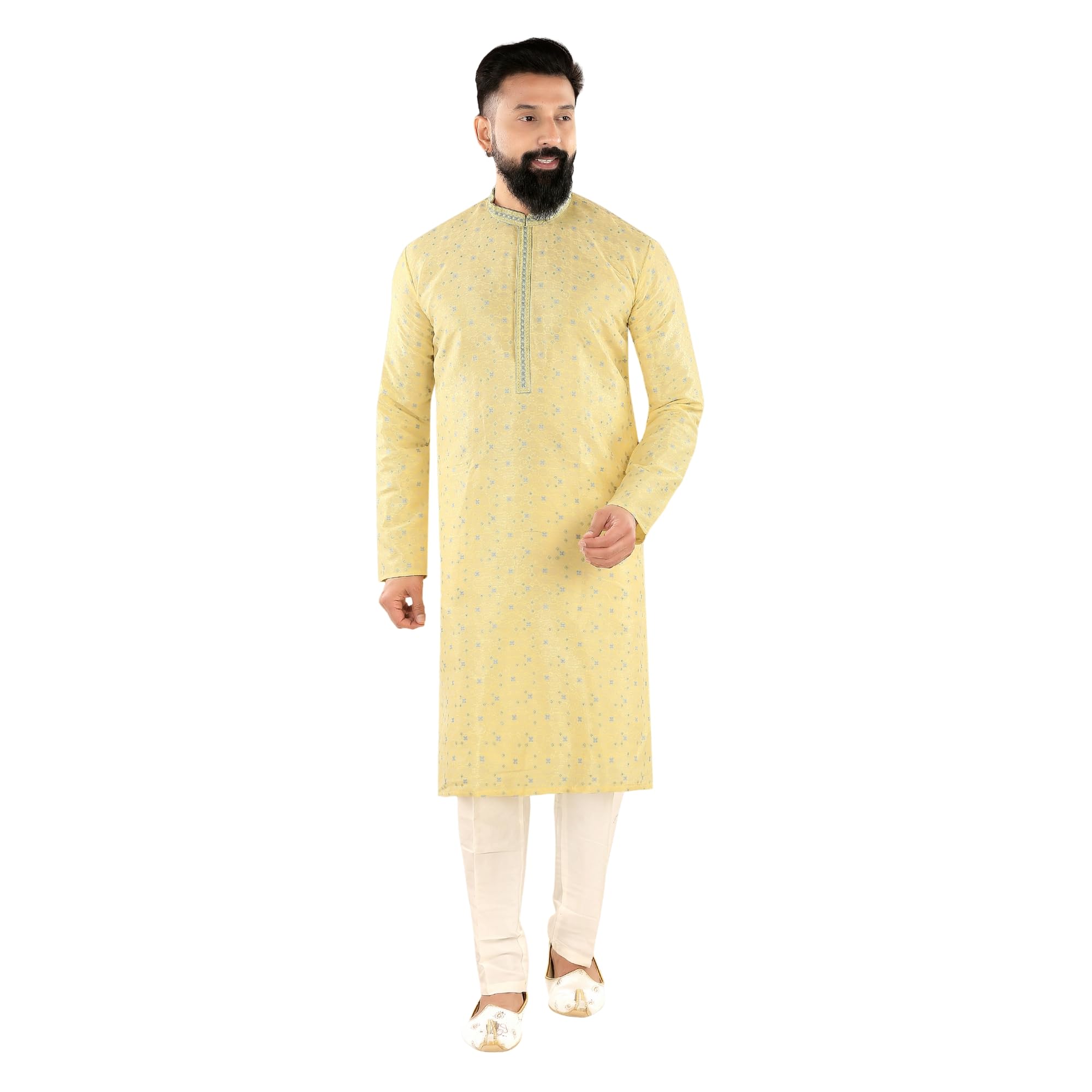Men Kurta Pant Set Blend Ethnic Wear Regular Fit Traditional Outfit for Festive Occasion and Daily Stylingulti Haldi-image-42