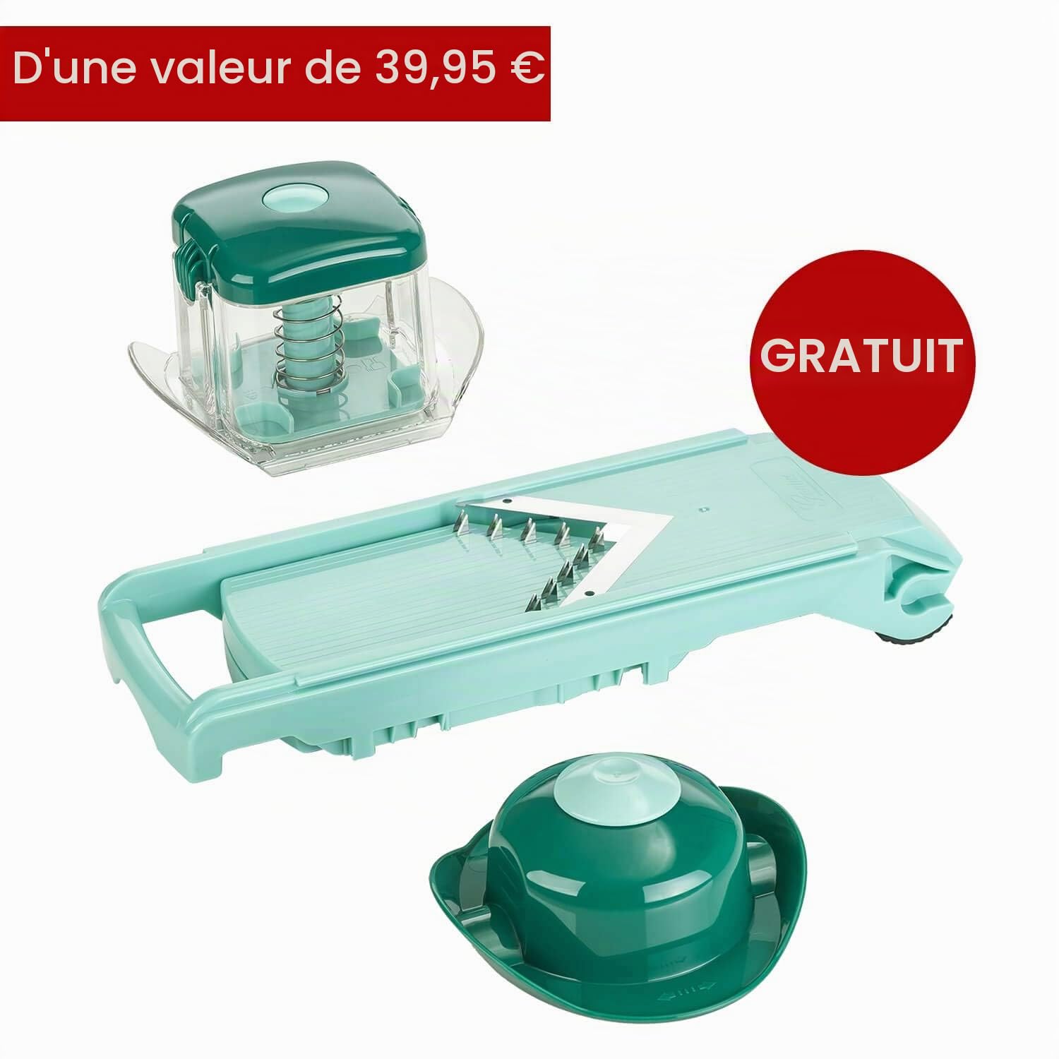 Genius Nicer Dicer Fusion Julietti Lot de 16 trancheuses à légumes avec trancheuse