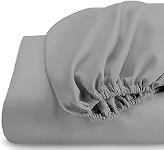 HOME-FURNISH 600 Thread Count Queen Fitted Sheet, 1 Piece Fitted Bottom Sheet Only, 100% Cotton Fitted Sheet Deep Pocket, Silver Queen Fitted Sheet, 16” Deep Pocket Fitted Sheet Queen Size