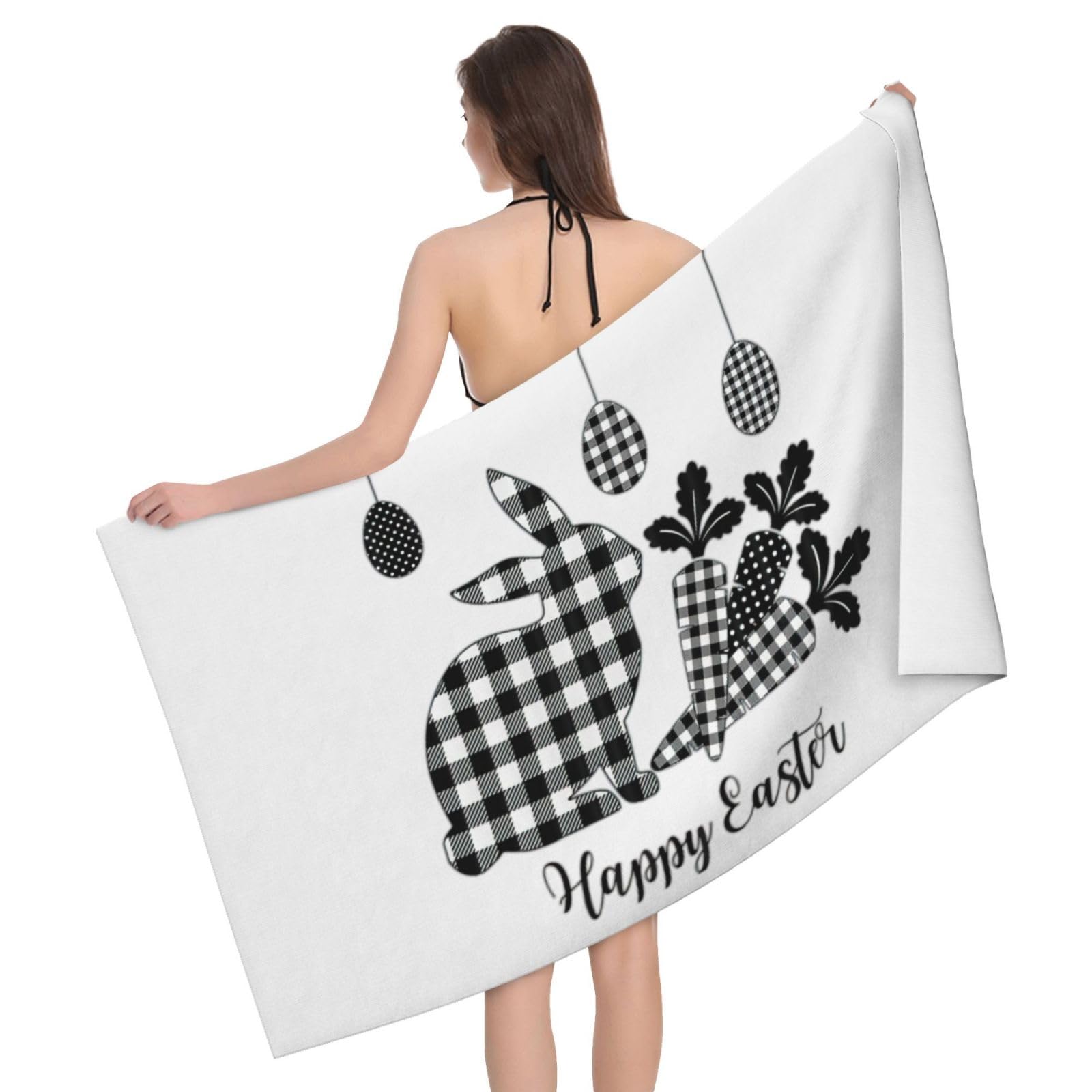 Serviette de bain microfibre fini les mauvaises odeurs drap de douche Happy Easter