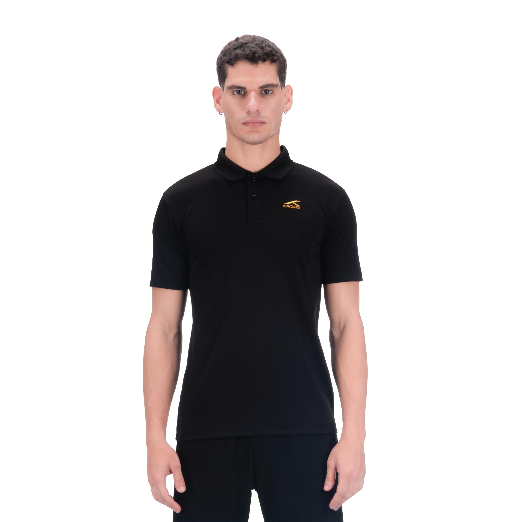 hundred HNDRD Premium Polyester Unisex Midnight Polo T-Shirt |Moisture Transfer | Rapid-Dry | Temperature Control | Air-Dry Tech |Badminton | Pickleball | Running |All Sports and Fitness-picture-13