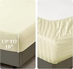 Ensemble complet de feuilles, 4 Feuilles de lit en pièces pour ensemble de lit à taille pleine, 16 Inch Feuilles complètes Deep Pocket, Hotel Luxe Soft et Respirant Microfibre Refroidissement, ride libre & Résistant au fade, Beige
