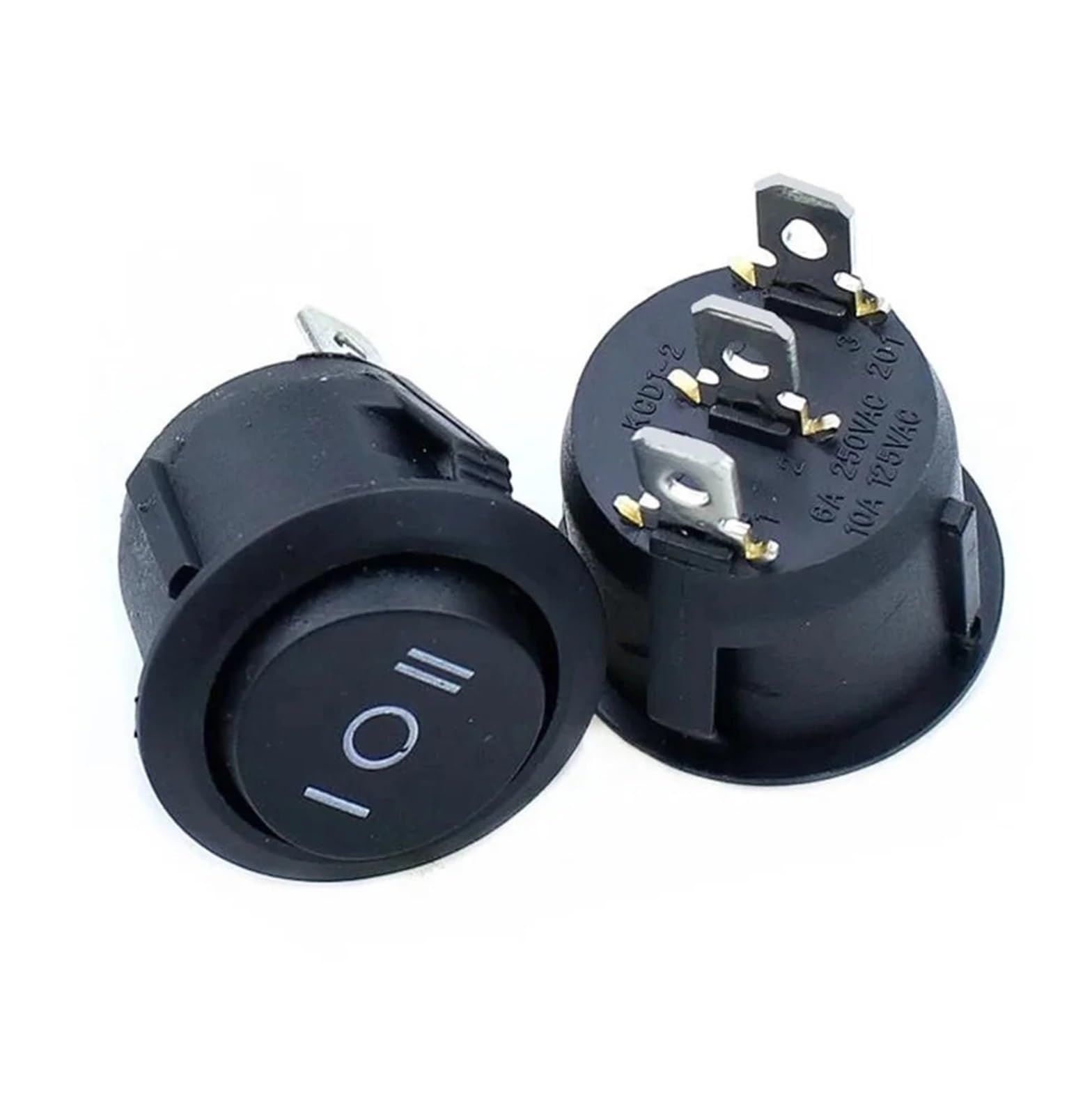 Interruptores basculantes KCD1 redondos SPST de 3 pines conmutador de tres posiciones ON-OFF-ON