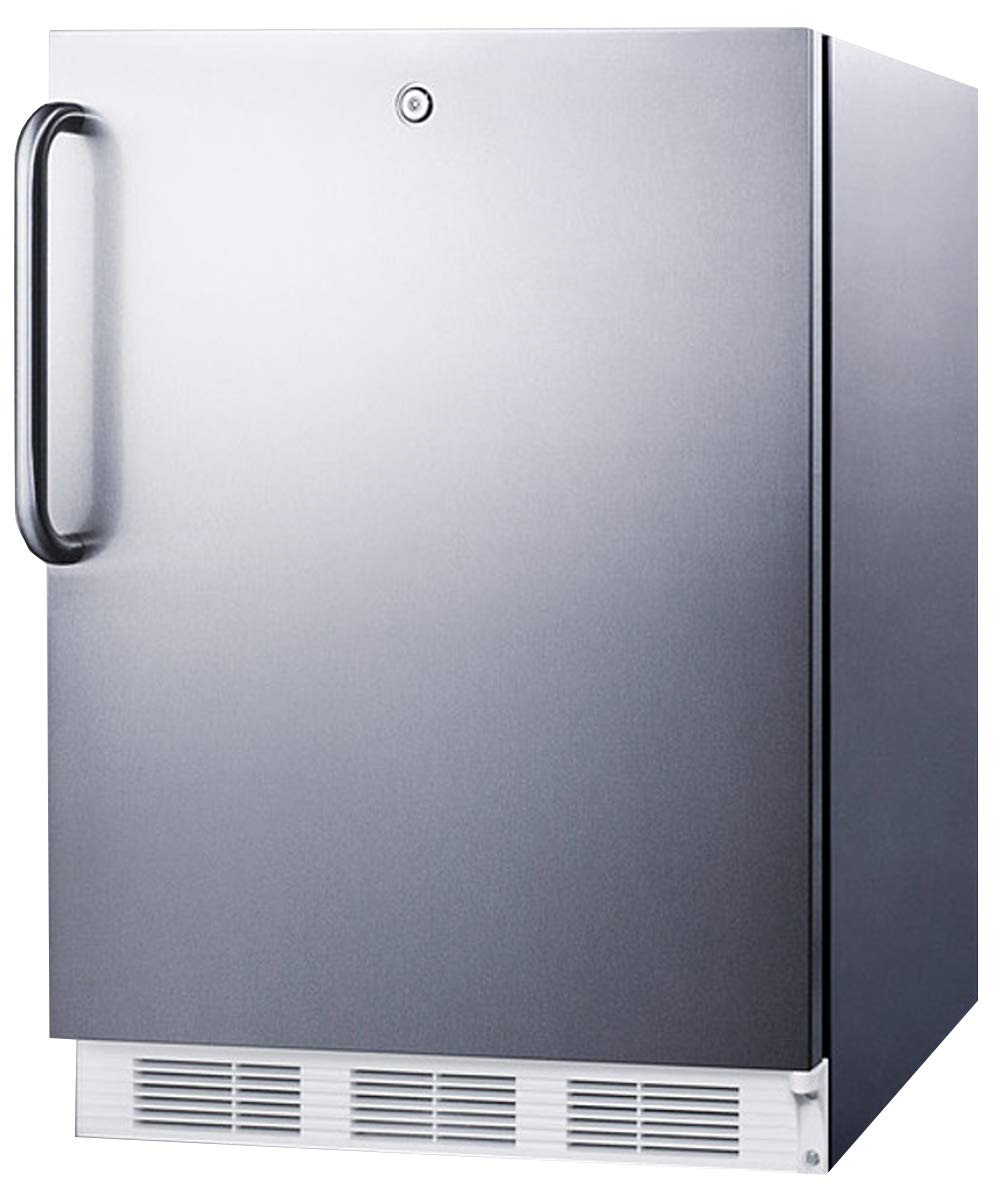 Summit Appliance FF7LWCSSADA Accucold Built-In Undercounter All-Refrigerator, 24" Wide, ADA Compliant, 5.5 cu.ft. Storage Capacity, Factory Installed Lock, Automatic Defrost, Towel Bar Handle - View 2 | Fridge.com