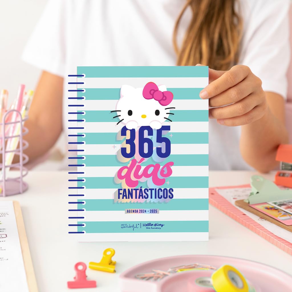 Image secondaire de Agenda Scolaire 2024/25 Hello Kitty - Mr. Wonderful avec Autocollants