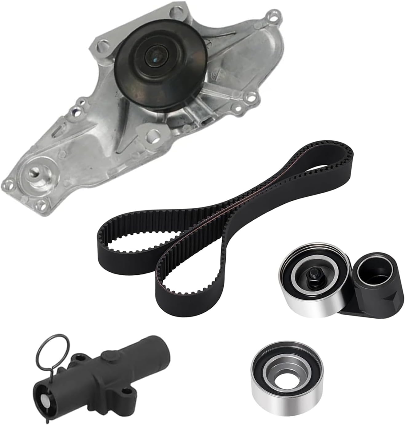 Timing Belt Kit with Water Pump TKH002 Compatible with Honda Accord Odyssey Pilot Ridgeline, Acura MDX TL TSX RDX RL, Saturn Vue 3.0L 3.5L 3.7L V6 2003-2018 Replaces TCKWP329 19200-RDV-J01